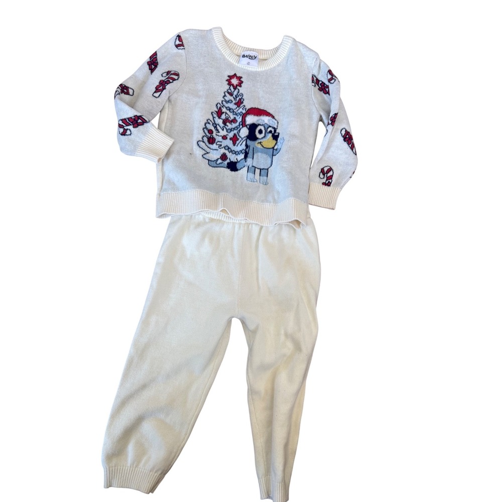 Bluey Christmas holiday sweater knit two piece set